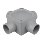 32mm 4 Way Square Box Grey