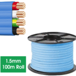 1.5MM 3C+E TPS FLAT Blue Aircon Cable (100) PRYSMIAN