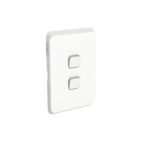 Iconic - 2 Gang Vertical Switch Assembly20A/16AX, 250V - Vivid White