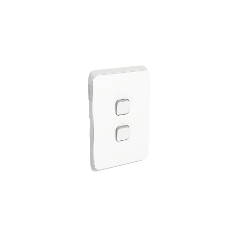 PDL382-VW-500x500 PDL382-VW PDL Iconic 2-Gang 20A 16AX Vertical Switch – Vivid White - Image 1