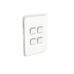 Iconic - 4 Gang Vertical Switch Assembly20A/16AX, 250V - Vivid White