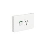 Iconic - Single Switched Socket Outlet Horizontal 10A, 250V - Vivid White