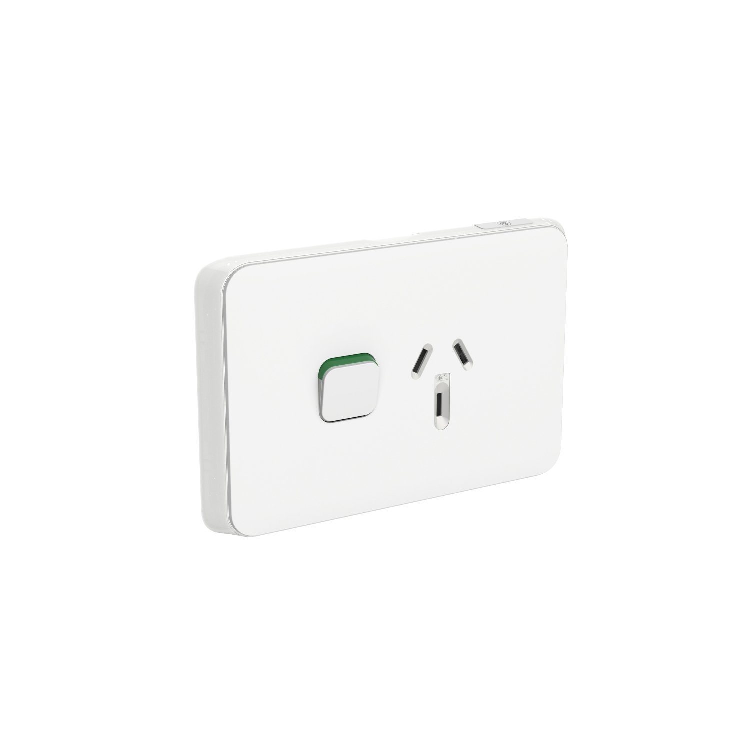 PDL394-VW Iconic - Single Switched Socket Outlet Horizontal 10A, 250V - Vivid White - Image 1