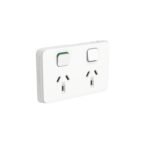 Iconic - Double Switched Socket Outlet Horizontal 10A, 250V - Vivid White