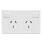 PDL 600 SERIES DOUBLE HORIZONTAL SWITCHED SOCKET OUTLET - 10A, WHITE