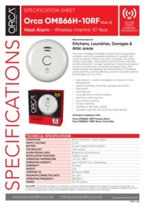 Orca 10 Year Wireless Interlink Heat Alarm - Image 3
