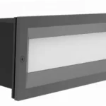 WALL RECD 13W LED TRI 639Lm IP65 RECT BRICKLIGHT Dark Grey FR Diffuser