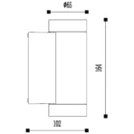UP/DOWN WALL LIGHT IP54 GU10 2X11Wmax - Image 3