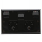 PDL 600 Outlet double 10A H & sw BK