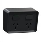 PDL0395-BK Iconic Outdoor Outlet double 10A H BK