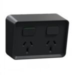 PDL0395-BK Iconic Outdoor Outlet double 10A H BK