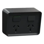 PDL0395-BK Iconic Outdoor Outlet double 10A H BK