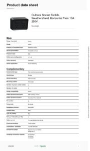 PDL0395-BK Iconic Outdoor Outlet double 10A H BK - Image 2