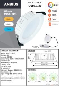 8W LED 110mm 3K 4K 5K Recess Downlight - Image 2
