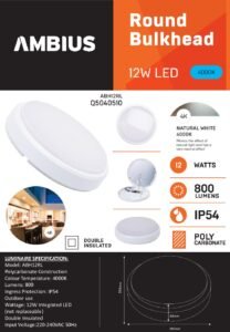 12W Round White LED Bulkhead