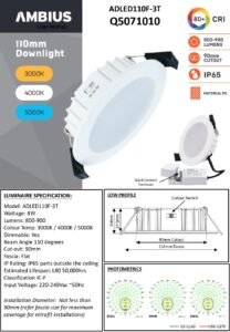 8W LED 110mm 3K 4K 5K Flat Fascia Downlight - Image 2