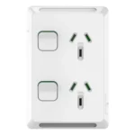 PDL Pro Series Switched Socket Double Vertical 10A - White PDLP392-XW