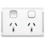 PDL Pro Series Switched Socket Double Horiz 10A - White PDLP395-XW
