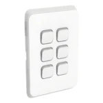 PDL Pro Series Switch  6-gang 20A - White
