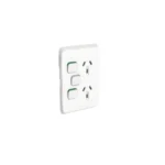 PDL392X-VW PDL Iconic Double Switched Socket + Switch 10A Vertical Vivid White