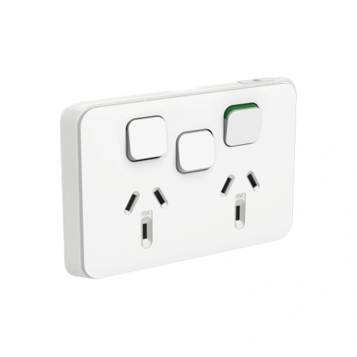 PDL395X-VW-500x500 PDL395X-VW PDL Iconic Double Switched Socket 10A Horizontal Vivid White - Image 1