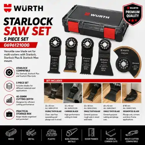 Würth Starlock multi tool blade set 5 piece 0696121000