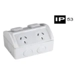 Weatherproof Double Socket 250v 10A Grey
